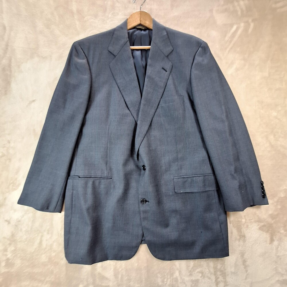 Vintage Southwick Sport Coat Mens 48 Gray Wool Check Single Vent 2 Btn USA Union